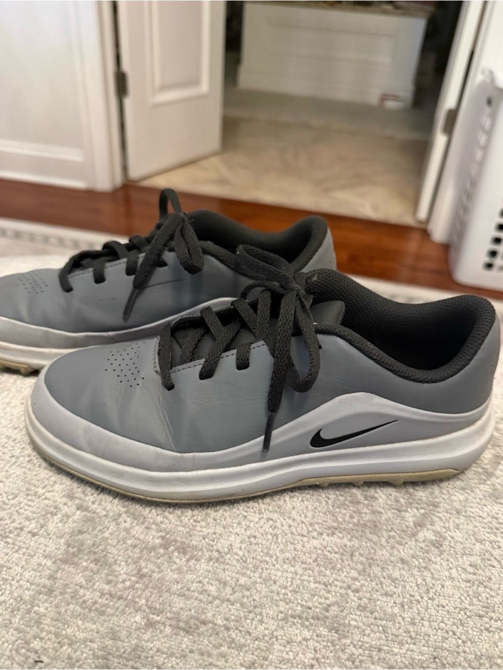 Nike Air Zoom Precision Junior Golf Shoes Gray Black Cleats 4Y 909251-001
